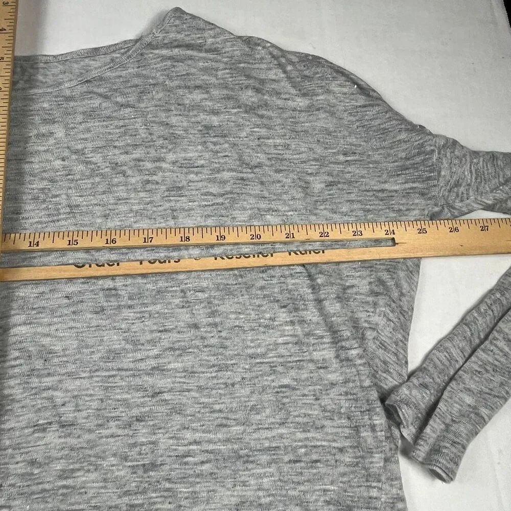 VinceâWomen Slub Linen Sweater Gray Breathable Layering Relaxed Fit Pullover L - Picture 8 of 11